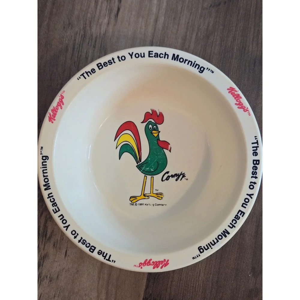 Vtg 1995 Kelloggs Cereal Bowls Set of 4 Tony Tiger Toucan Sam Corny Snap Crackle